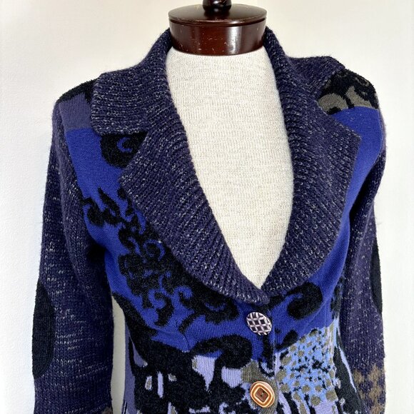 Aldo Martin's Women's Wool Knit Jacket Cardigan,‎ Button-Up Coat, Sz 10 (S-M) - Picture 3 of 12